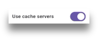Use Cache Server toggle