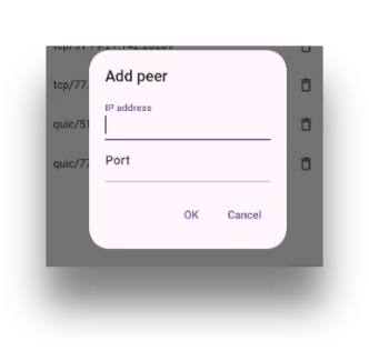 Add peer dialog