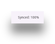 Percentage of data synced