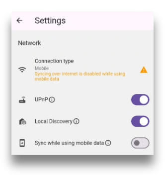 Mobile data warning