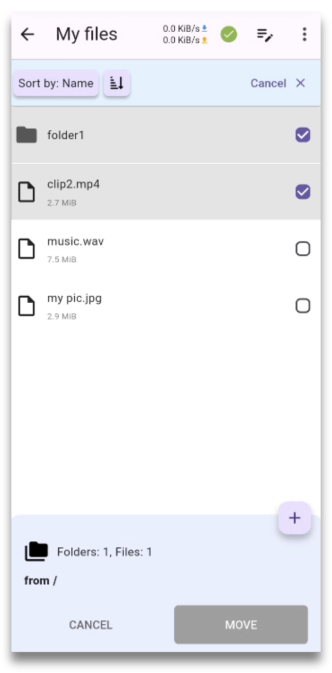 Select multiple files
