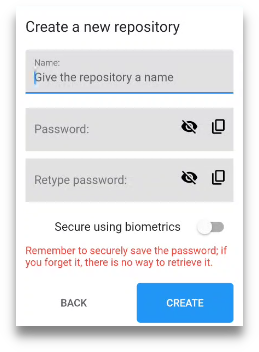 Setting a local password or biometrics authentication